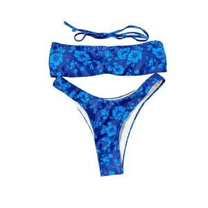 Couples Blue Matching Swim Suit -Mens Trunks M - Womens Bikini XS - NEW